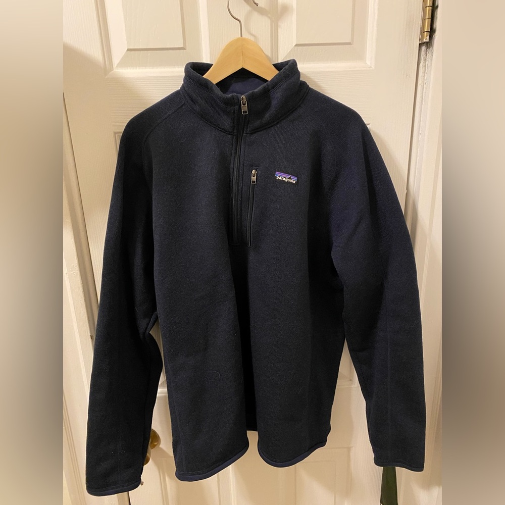 Navy Patagonia Better Sweater Quarter Zip Pullover Mens XL Great Condition